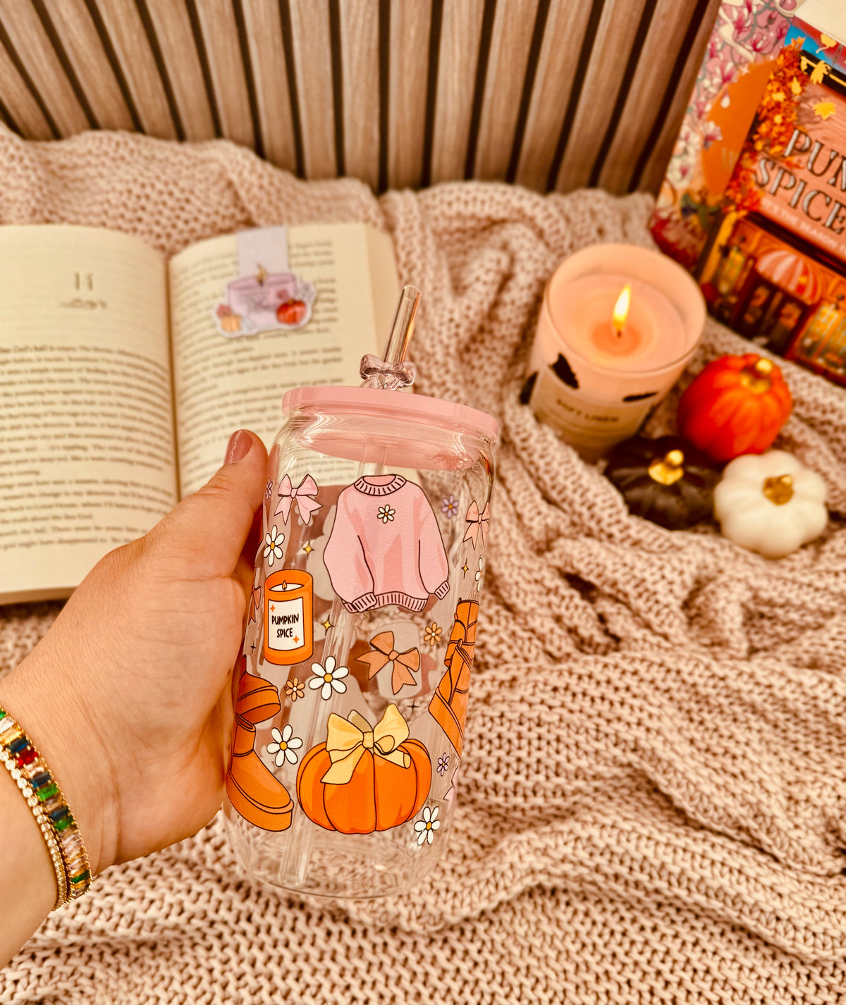 Drinking Glass with Straw | Goblincore Girl