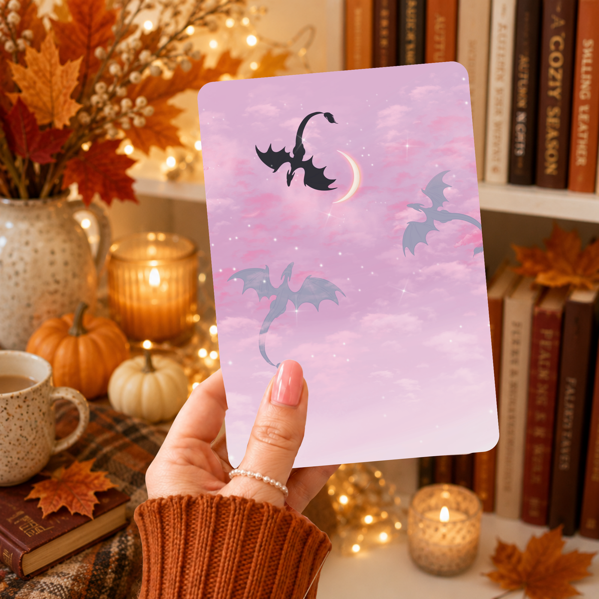 E-reader Insert-Skin | Pink Moon Dragons