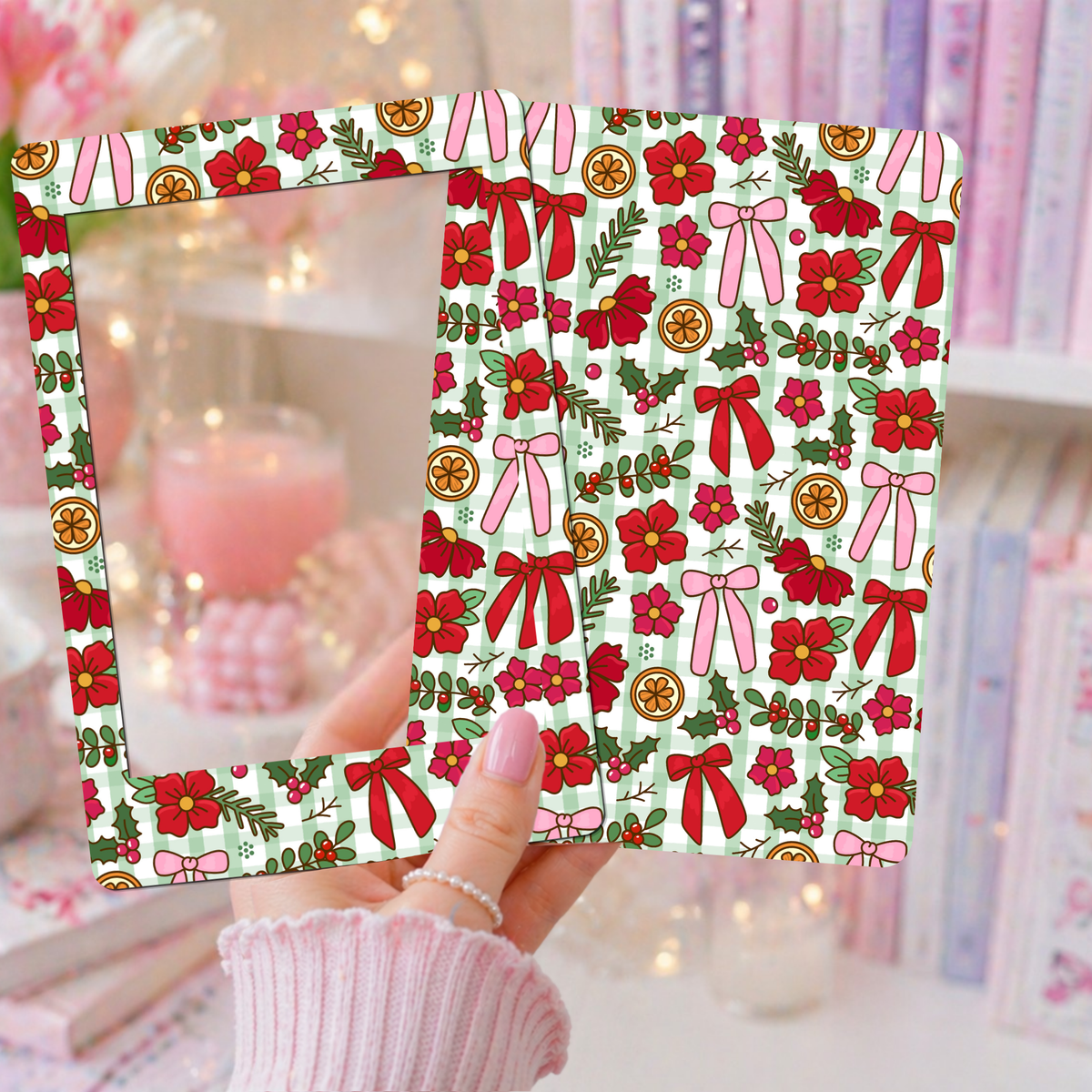 E-reader Insert-Skin | Festive bows