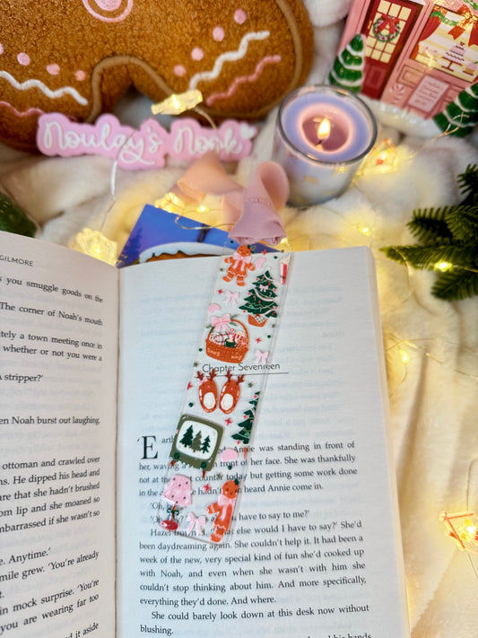 Acrylic Bookmark | Pink evening Christmas